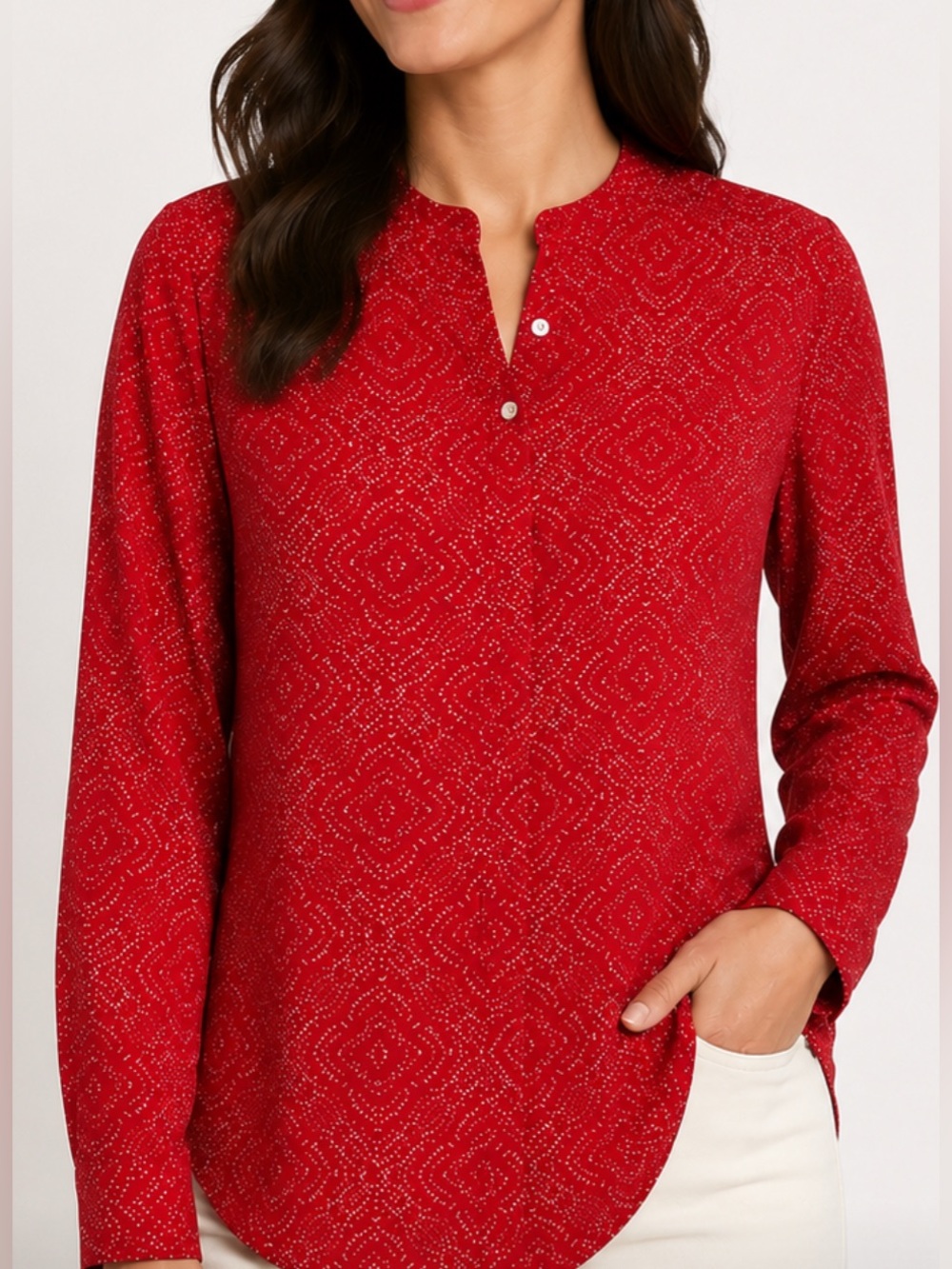 Ralph Lauren Red/White Button Shirt Top 2X